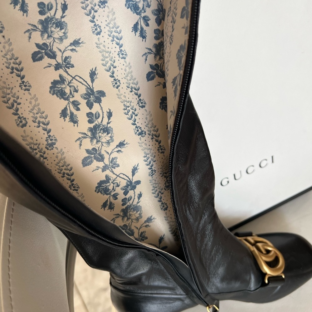 Gucci ! These are honestly the perfect black boot! Its fall lets do this ! 🥰